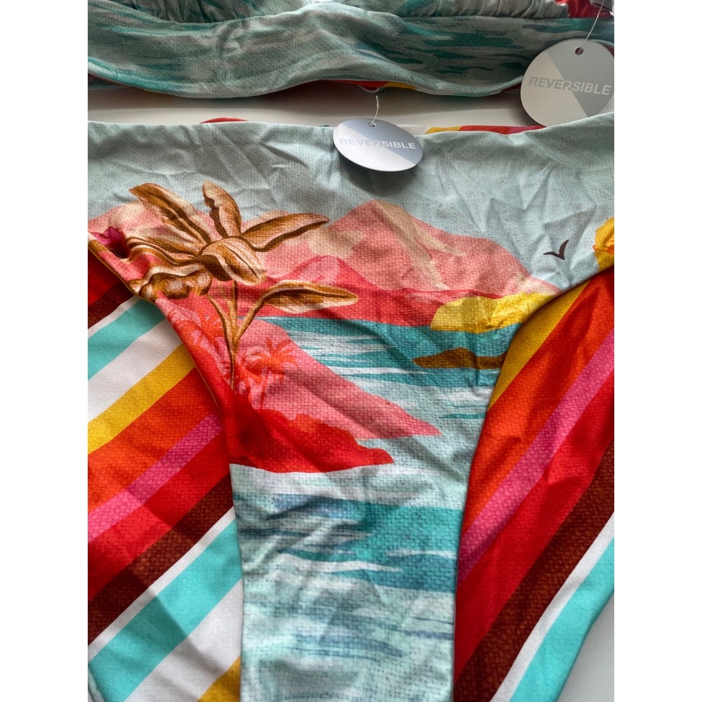 Trina Turk Cyclades Reversible Banded Bikini Top and Hipster Swim Bottom Size 14 - Picture 6 of 9